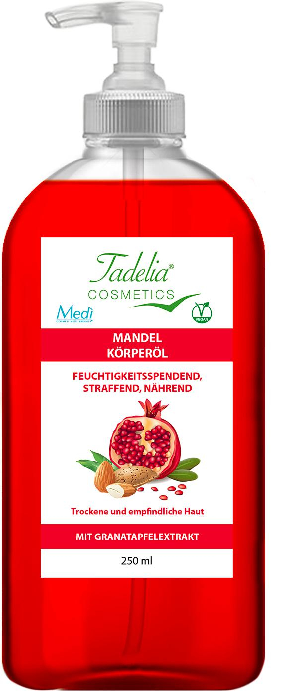 Tadelia® Mandel Körperöl mit Granatapfelextrakt 250 ml | Vegan